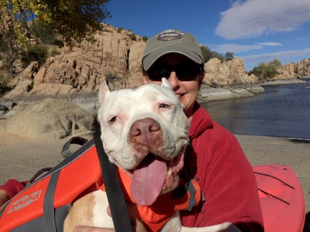 Watson Lake, Arizona, kayak, kayaking, kayaking with a dog