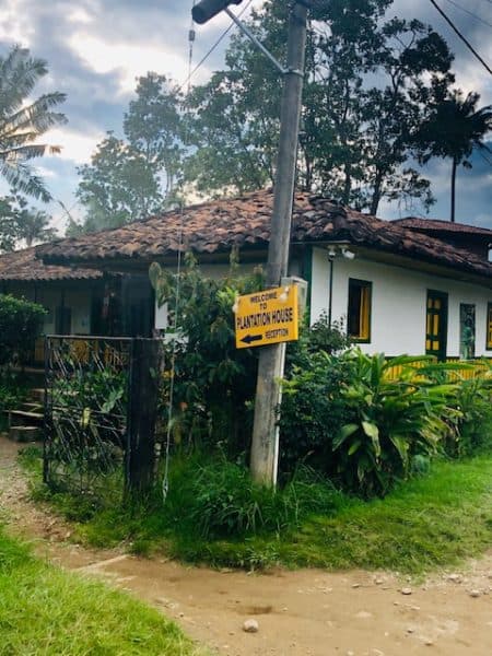 colombia coffee, 100% colombian, best coffee in the world, plantation house hostel, places to stay in salento, salento colombia, yellow sign to the plantation house