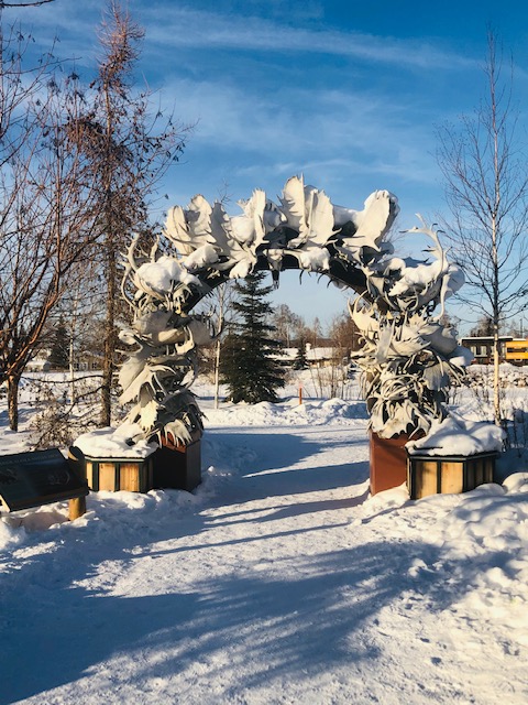 things to see in Fairbanks, moose antler arch, antler arch, fairbanks antler arch, morris thompson museum, morris thompson visitor center