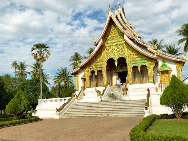 things to do in Luang Prabang, what to do in luang prabang, luang prabang temples, unesco, unesco world heritage, haw pha bang, royal palace, royal palace museum, luang prabang royal palace museum, wat, green and gold temple with white steps