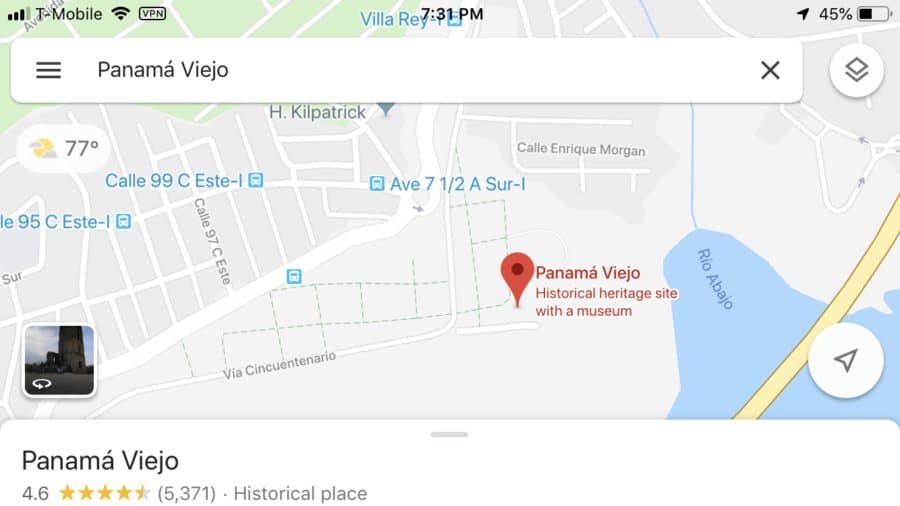 Google map, travel, map, travel planner, google map of panama viejo
