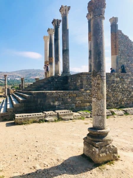 volubilis, volubilis morocco, things to see in morocco, capitoline temple, temple of jupiter, roman ruins,  unesco, unesco world heritage, unesco world heritage site