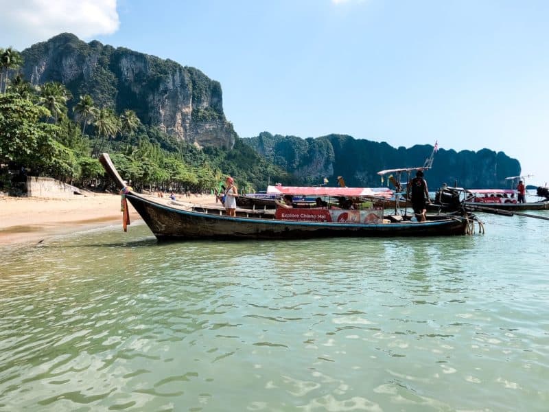thai longboat, boat on the shore, thailand cruise