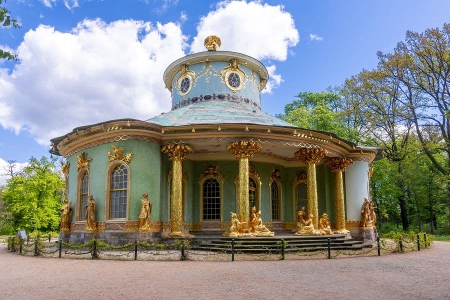 chinese house, beautiful gilded house, beautiful baroque palace, sanssouci, sanssouci palace, unesco, unesco world heritage, unesco world heritage site, things to do in potsdam