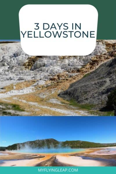 rainbow lake in yellowstone park, rocks and hiking