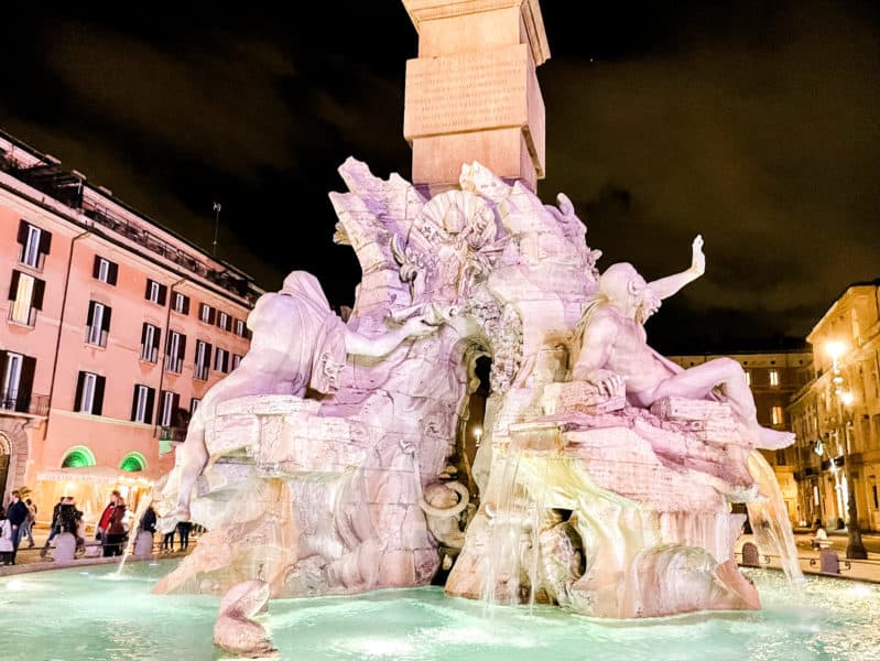 fountain of four rivers, bernini fountain, piazza navonna