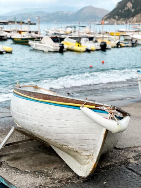 boat on the shore of capri, capri weather