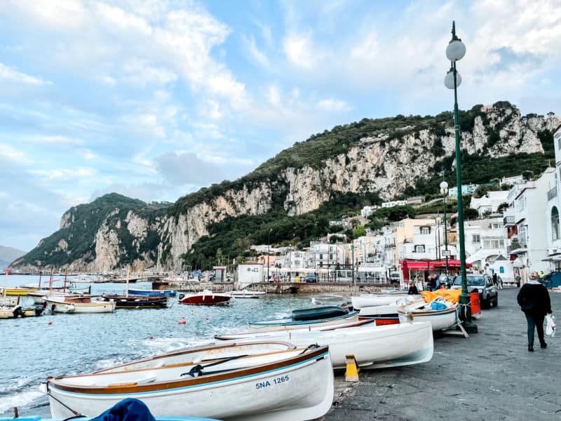 boats on the shore, small white houses, things to do in capri, capri italy