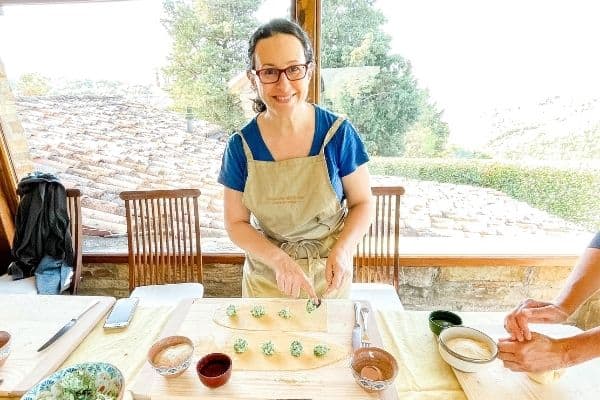 me making homemade pasta, yoga retreat, yoga escapes