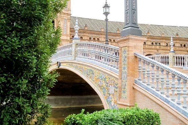 bridge in seville plaza in spain, alcazar seville, seville things to do