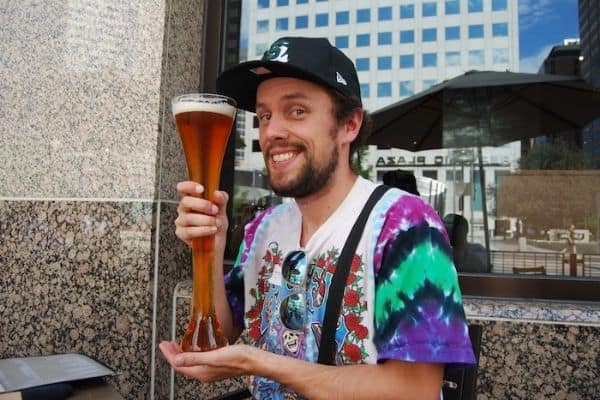 picture of me holding a craft beer, denver the mile high city