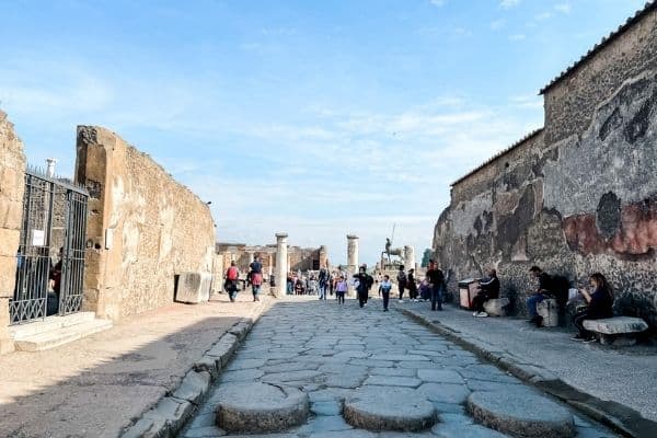 main road leading into the forum, a day in pompeii