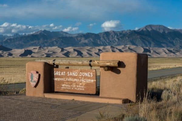 great sand dunes park sign entrance, sand dunes national park, great sand dunes national park and preserve, great sand dunes in colorado