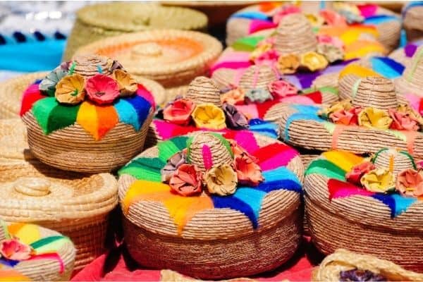 colorful handmade baskets, best things to do in playa del carmen, shopping on la quinta avenue