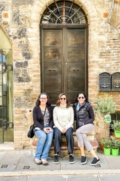 me and friends in assisi, assisi from rome