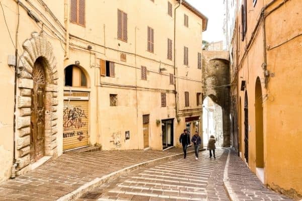 side street in perugia, 14th century