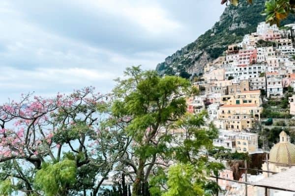 buildings on side of cliff in positano, positano italy