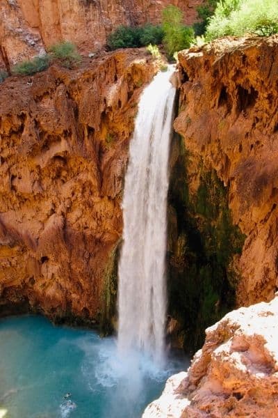 mooney falls at the havasupai canyon,  arizona nature, most beautiful places in arizona