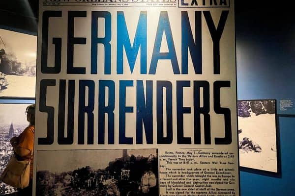 germany surrenders sign, wwii museum
