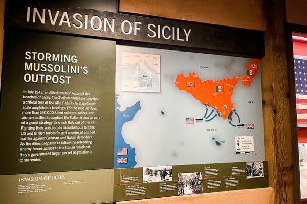 invasion of sicily map, wwii national museum new orleans