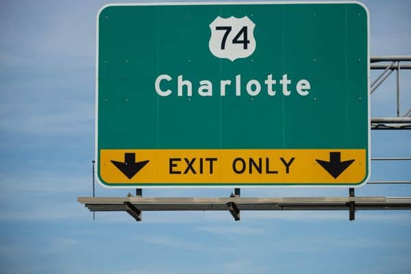 charlotte exit highway sign, how to get to charlotte