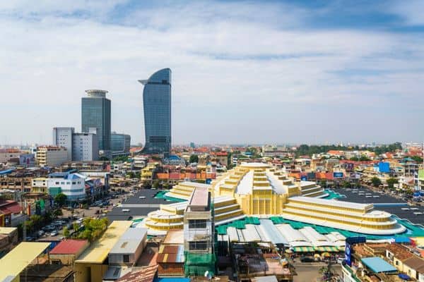aeriel view of phnom penh, things to do in cambodia, what to do in phnom penh