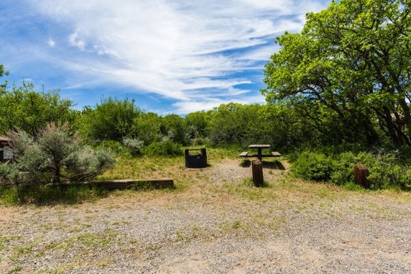 south rim campground in black canyon national park, picnic tables, hiking trails, sunny skies, 
