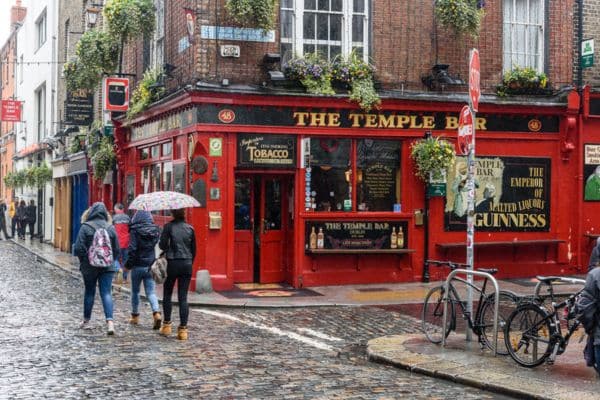 outside of famous temple bar in dublin, things to see in dublin