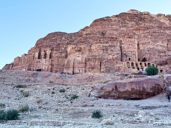 city of petra mountains and stunning rocks seen from a distance 